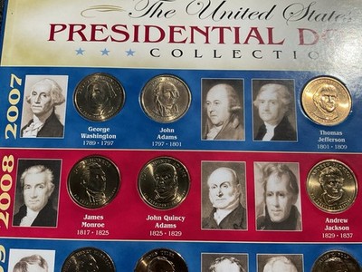 2007-2011 US Presidential Dollar Collection Book -18 Coins w Book