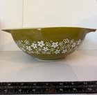 VTG PYREX Spring Blossom #444 Cinderella 4 QT Green Mixing Bowl