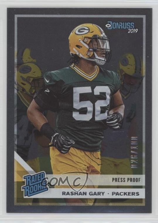 2019 Panini Donruss Rated Rookie Press Proof Silver 26/100 Rashan Gary #345 0h6x