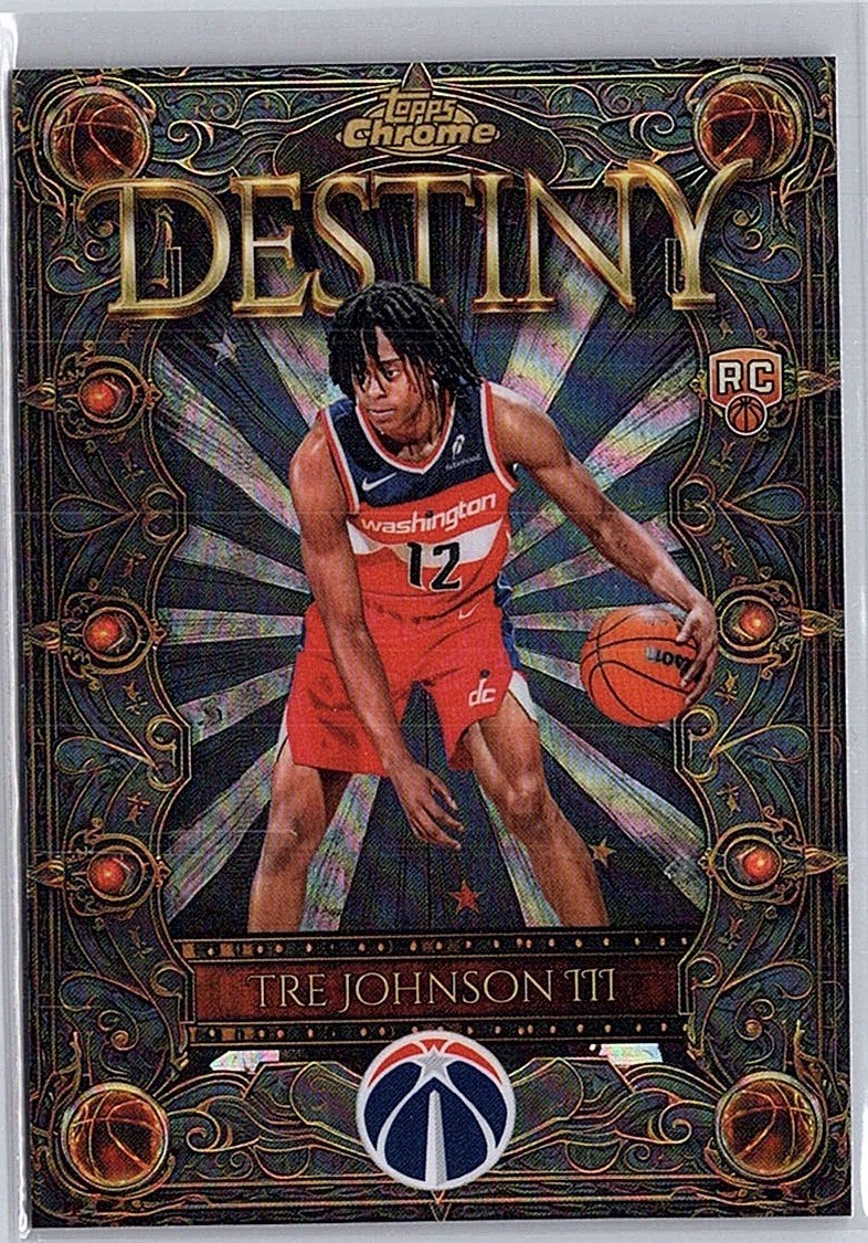 2025-26 Topps Chrome Tre Johnson III #D-6 Destiny Refractor Rookie NM