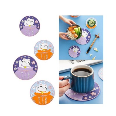Cartoon Katze Untersetzer Milch Wasser Tasse Pads Tasse Kissen Tischplatte Schutz Tisch