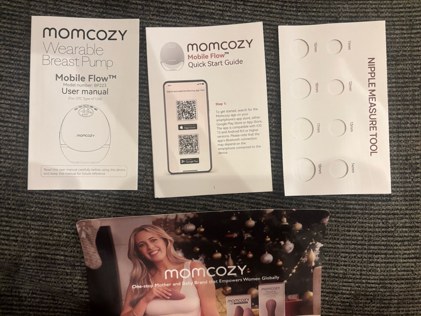Momcozy M9 Double Wearable Breast Pump With Smart App- White