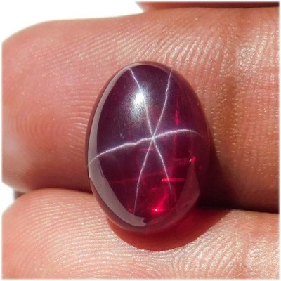 Natural Red Ruby Star 6 Rays Oval Cabochon Loose Gemstone 09.00Cts.