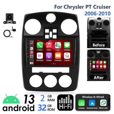 For Chrysler PT Cruiser 2006-2010 Android CarPlay Car Stereo Radio GPS NAVI +Cam