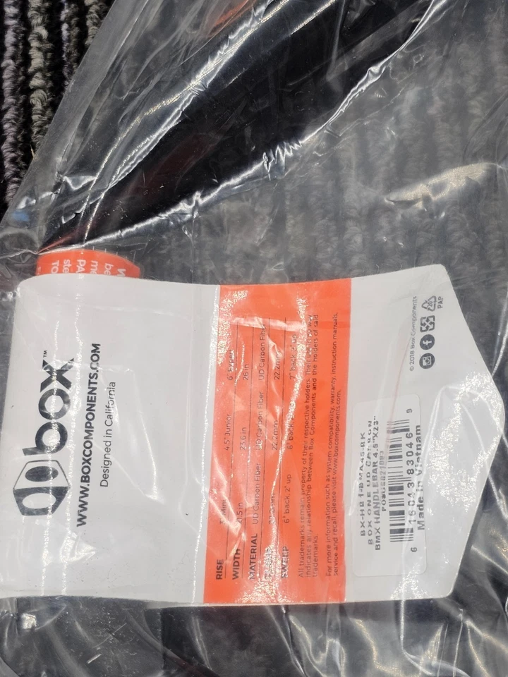 Barra BMX Carbono CAJA BX-HB1-BMA45-BK BOX ONE (22.2) 4"X23" Manillar Negro Foto 4 de 4