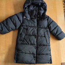 H&M Kinder Mädchen Winter Jacke Mantel Kapuze Abnehmbar Schwarz Gr. 104