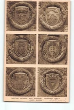Old Postcard Scottish National War Memorial Corps Badges Edinburgh Castle