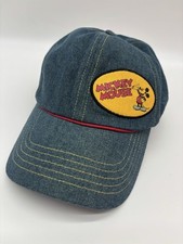 VTG Disney Mickey Mouse Patch Hat Cap Strap Back Youth One Size Blue 100 Cotton