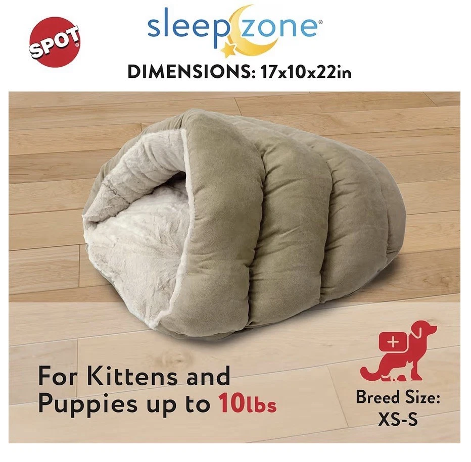 SPOT Sleep Zone Cuddle Cave, for Indoor Cats and Mini Dogs Under 10lbs And 12”