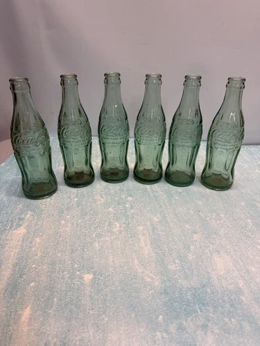 Vintage 6 Oz Hobble Skirt Coca Cola Bottles ( 6 ) Read Description