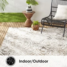 Nicole Miller Designer 5x7 Area Rug Ivory Ivory Mustard Modern Floral Rug