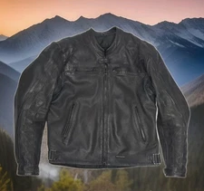 TourMaster Coaster Air Armored Leather Motorcycle Riding Jacket Mens Large 44