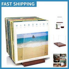Sturdy Vinyl Record Storage - Mid-Century Design for 60-70 LPs - Brown Color