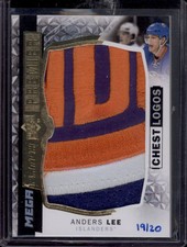 2015-16 Premier Anders Lee Mega Patch Chest Logo Game Used SSP /20