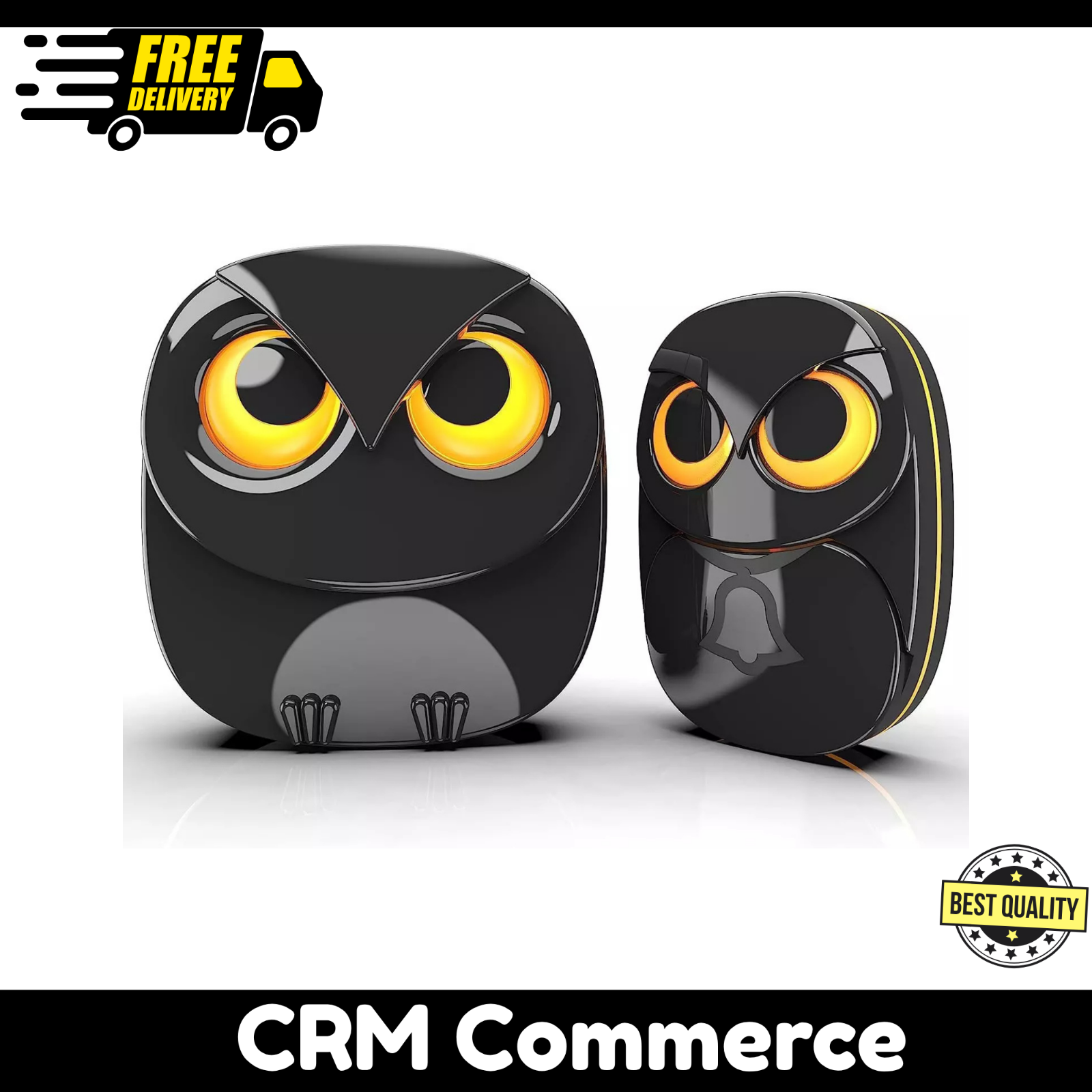 Cute Owl Wireless Doorbell with Weatherproof Design - 1 Receiver & 1 Transmitter-image