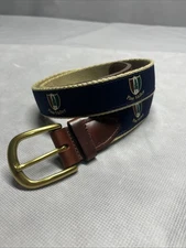 YRI Leather Ribbon Golf Belt PINE VALLEY GOLF CLUB size 34/85 Navy