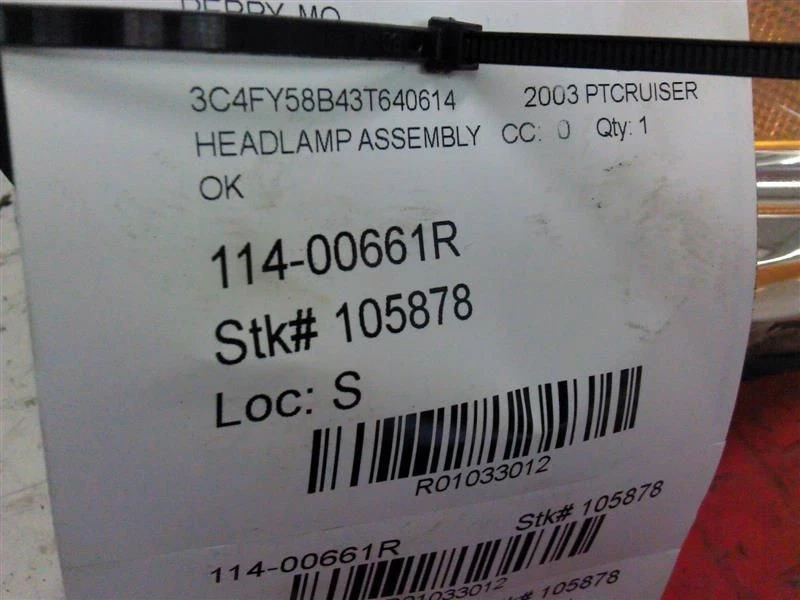 01 02 03 04 05 CHRYSLER PT CRUISER RIGHT PASSENGER HEADLIGHT - Image 3 of 4