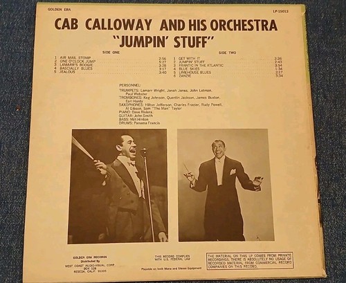 Cab Calloway And His Orchestra Jumpin' Stuff Vinyl LP-15013Golden Era Records EX - Picture 2 of 5