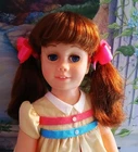 VINTAGE 20" CHATTY CATHY HF AUBURN PIGTAILS DOLL IN NURSERY SCHOOL OUTFIT