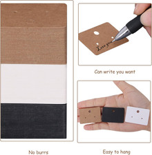 600 Pcs Earring Display Cards Set, 150 Pcs 3 Colors Square Cardboard Earring ...