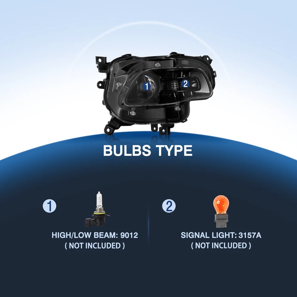 Faro halógeno negro para Jeep Cherokee 2014-2018 proyector lateral del pasajero derecho Foto 4 de 4