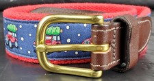 Vineyard Vines Boys Jeep Christmas Tree Canvas Club Belt Preppy - Size 26 - EUC