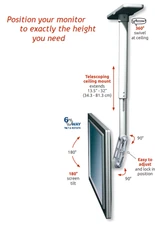 ICW Ultra 95 Ceiling Monitor Mount  - UL95-CU-MW - Medical White