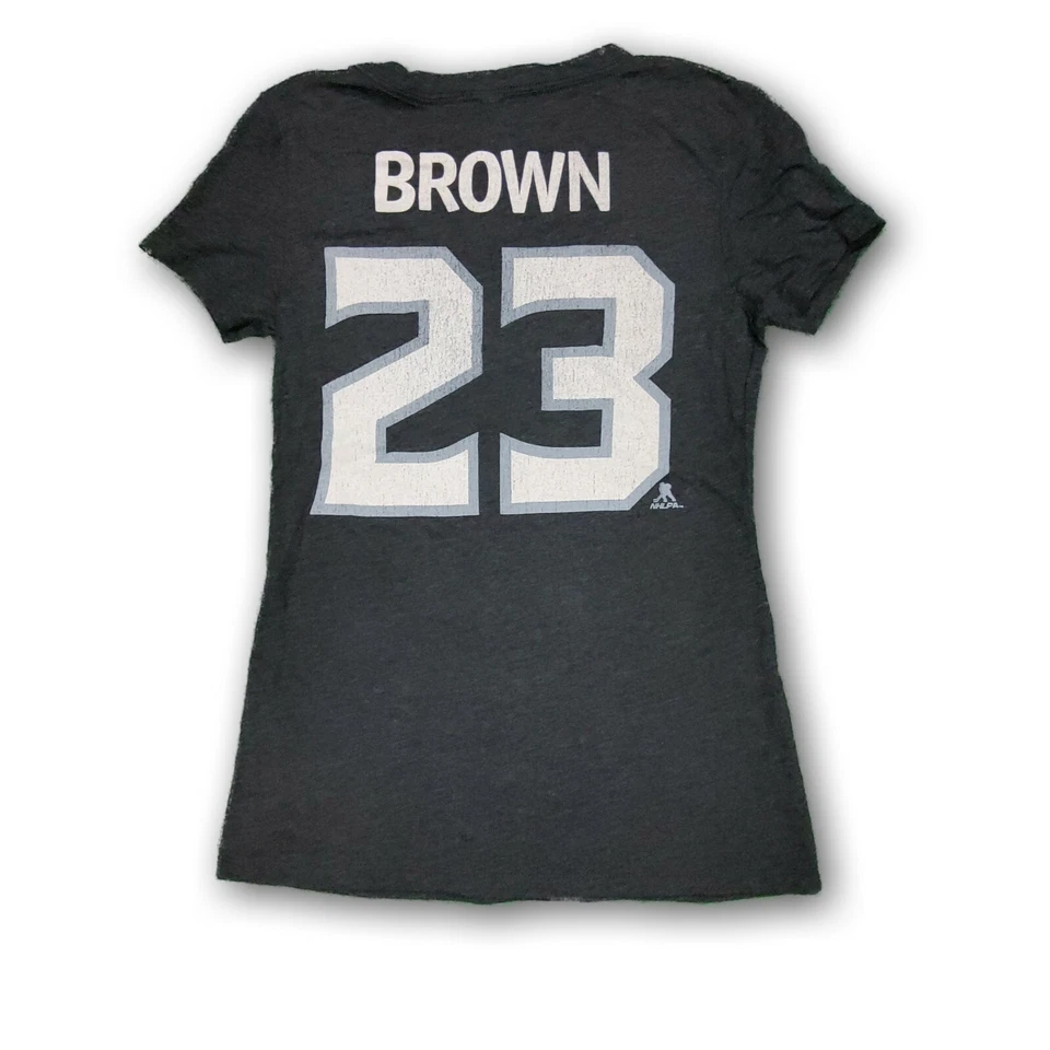 Camiseta Los Angeles Kings NHL Adulto Mujer Calce Ajustado Gris Manga Corta Cuello en V Foto 2 de 2