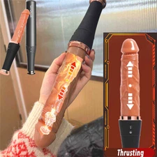 Heating Thrusting Dildo Vibrator Remote HandsFree Gun Machine Sex Toys for Women