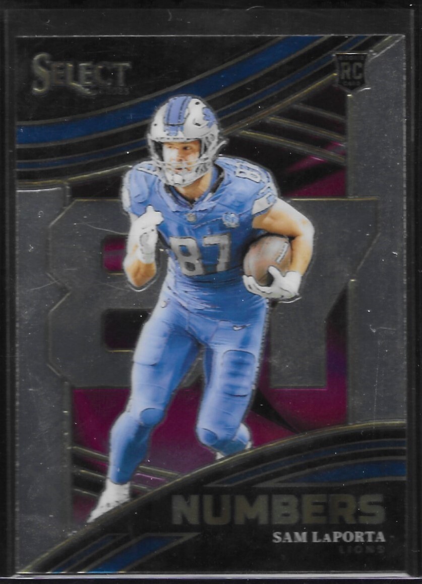 2023 Panini Select Numbers #NMB-SLA Sam LaPorta (RC)