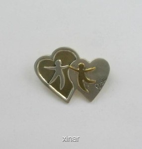 Far Fetched Sterling Silver Copper /& Brass /"Love/" Pin