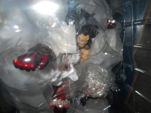 Megahouse One Piece P O P Pop Genuine Monkey D Luffy Gear 4 Snakeman Figure Animation Art Characters Collectibles