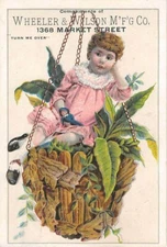 SAN FRANCISCO, CA ~ WHEELER & WILSON SEWING MACHINE MFG CO. ADV. TRADE CARD    