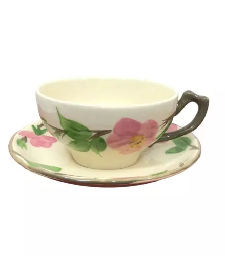 Vintage 1980s Franciscan Desert Rose Teacup & Saucer Made in England Cup Coffee