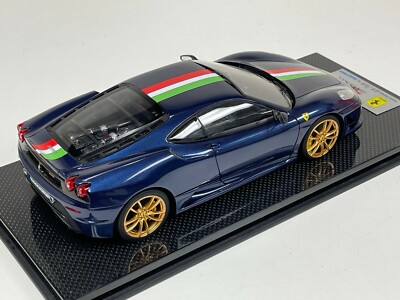 1/18 Looksmart Ferrari F430 Scuderia Blue Italian Stripe Gold