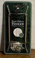 New Plate Display Hangers Wire Tripar 23-1307 Brass 7.5" - 9.5" Protective Tips
