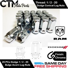 20 Dodgeram Chrome 12-20 Wheel Lug Nut Bulge Acorn Conical Seat Fit Dodgeram 20 Dodgeram Chrome 12-20 Wheel Lug Nut Bulge Acorn Conical Seat Fit Dodgeram