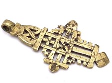 Large African Brass Pendant Ethiopian Coptic Cross Pendant