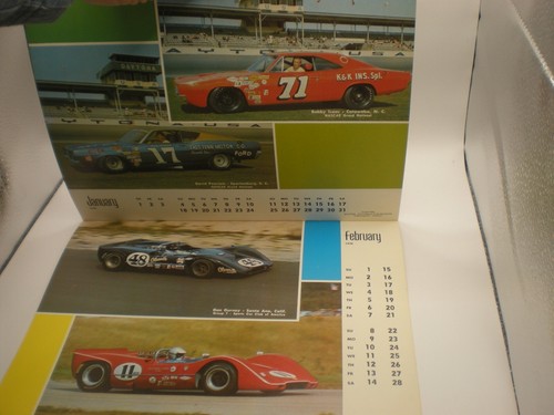 VTG 1969-1970 NASCAR Auto Racing Calendar Richard Petty Cale Yarborough Leonard - Picture 5 of 6