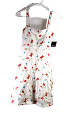 NWT_Forever 21 Women's Sz Small White Floral Print Spagetti Strap Mini Sun Dress