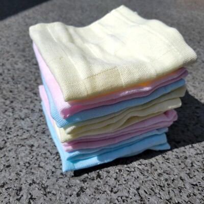 12pcs Baby infant face body Washcloths Gentle Soft 100% Cotton towels 11''x11''