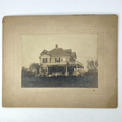 Antique Greenwich CT Mounted Photo Old House Sound Beach Mansion Historic Conn