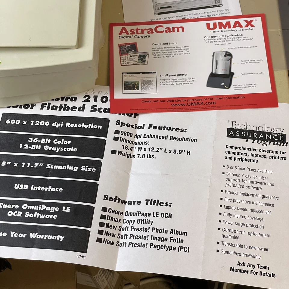 Escáner de documentos NOS UMAX 2100U nuevo caja abierta Foto 4 de 4