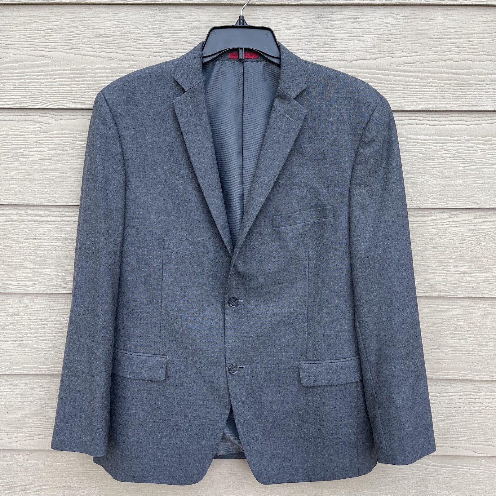 Alfani Mens Slim Fit Gray Blazer Designer Suit Jacket 44L