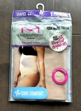 Maidenform Flexees High Waist Thong Smoothing Shapewear Cool Comfort Beige 3XL