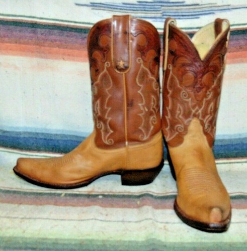 Para mujer Tony Lama Tan/marrón cuero Shorty botas de vaquero 7.5 B en muy  buena condición | eBay