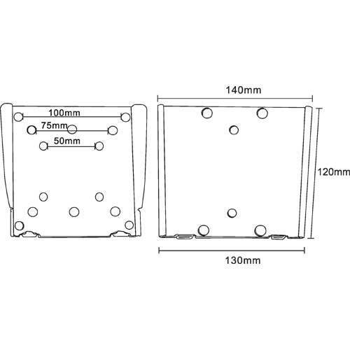 Thumbnail - Inline Wandhalterung Für Flachbildschirme, 33-61cm (13-24"), Max. 30kg