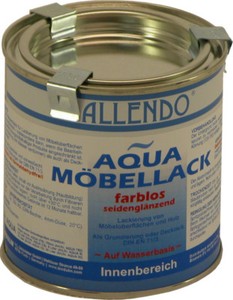 750 ml Aqua-Möbellack farblos seidenglänzend - Allendo - 1-K-Wasserlack