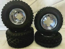 ITP HOLESHOT TIRES + DWT A5 POLISHED RIMS FRONT/REAR TRX450R TRX250R TRX 400EX