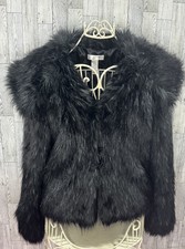 Kenar Women’s Black Faux Fur Coat Jacket Sz S